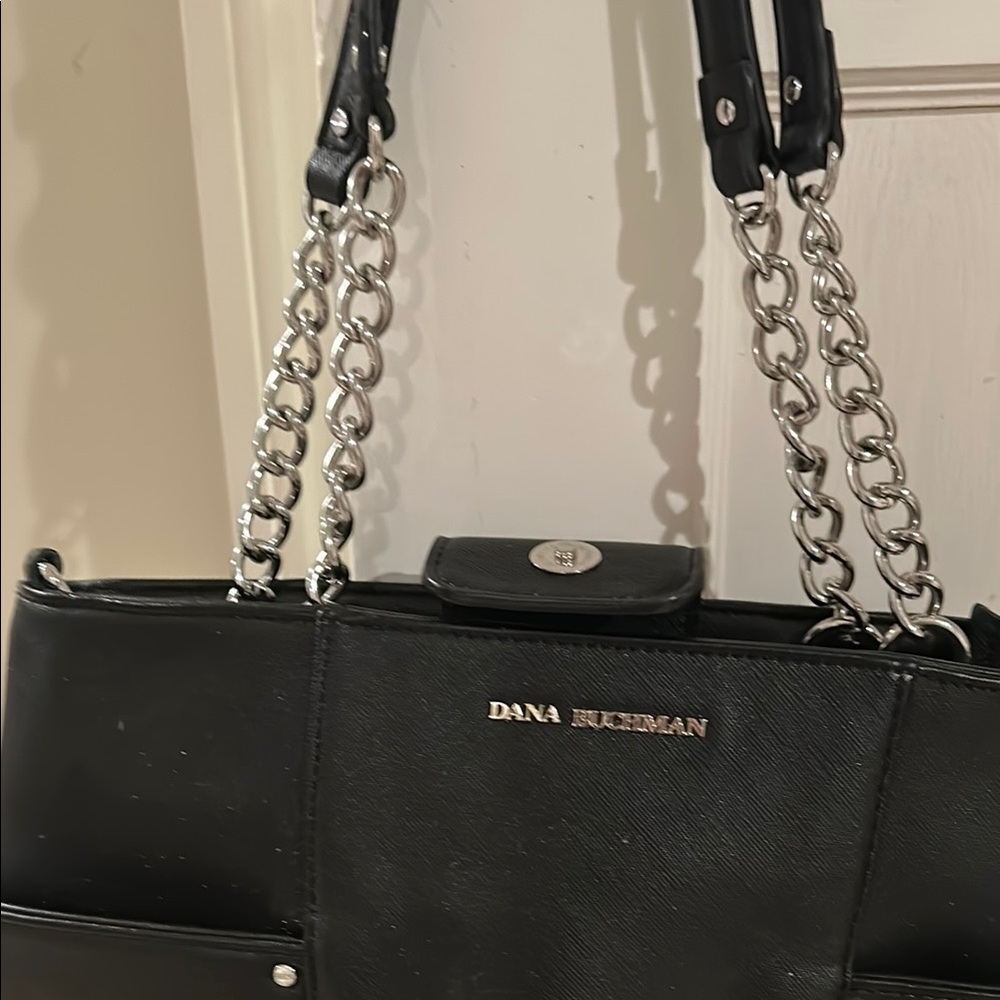 Dana Buchman Black Chain Strap Bag